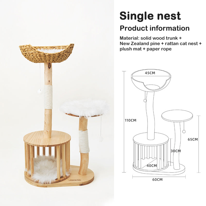 Pet cat tree cat climbing frame small house solid wood simple style high appearance Cat Lover Gift, Cat Furniture, Cat Gift, Furniture Cat